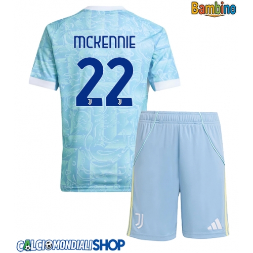 Maglie da calcio Juventus Weston McKennie #22 Seconda Maglia Bambino 2025-26 Manica Corta + Pantaloni corti)